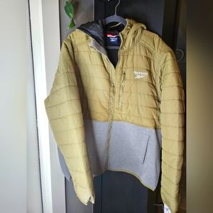 NWT Reebok olive and grey coat hooded size XL